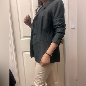 Jones New York collection women Stretch suit jacket blazer 10  metabolic gray